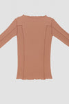 BASERANGE Long Sleeve T-Shirt TTML Collection Ribbed Cotton Portugal BAS-TTML-RB-WI23-MGH Rose Red